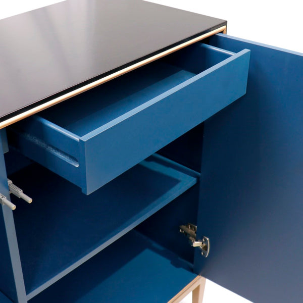 Pasargad Home Twilight Pearl Modern Cabinet In Black & Gold – Luxurious, Glamorous Storage Solution Black Wood Finish Pph-t1