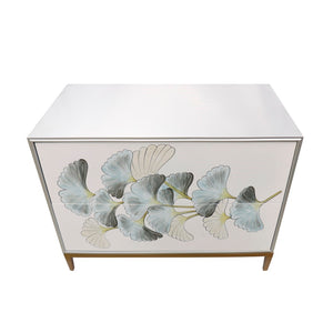 Pasargad Pearl Collection Annabelle Nightstand With Luxe Bronze Frame, Glamorous Silver/Ivory Finish Silver Wood Finish Pph-y2