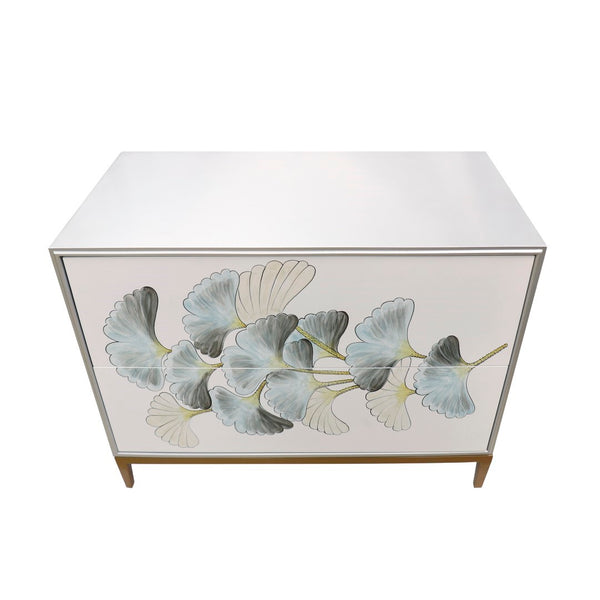 Pasargad Pearl Collection Annabelle Nightstand With Luxe Bronze Frame, Glamorous Silver/Ivory Finish Silver Wood Finish Pph-y2