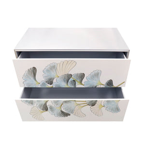 Pasargad Pearl Collection Annabelle Nightstand With Luxe Bronze Frame, Glamorous Silver/Ivory Finish Silver Wood Finish Pph-y2