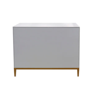 Pasargad Pearl Collection Annabelle Nightstand With Luxe Bronze Frame, Glamorous Silver/Ivory Finish Silver Wood Finish Pph-y2