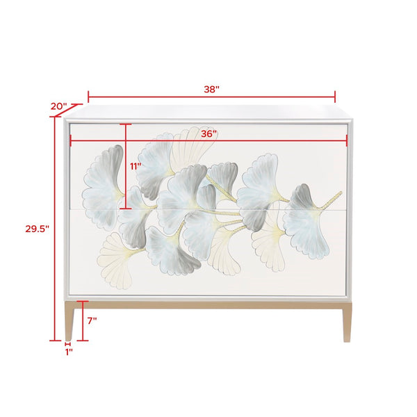 Pasargad Pearl Collection Annabelle Nightstand With Luxe Bronze Frame, Glamorous Silver/Ivory Finish Silver Wood Finish Pph-y2