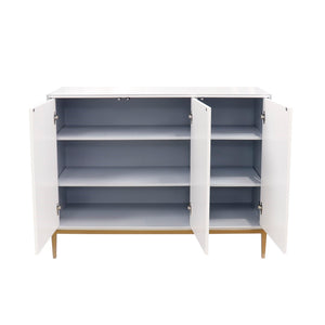 Pasargad Pearl Collection Annabelle Sideboard With Floral Doors & Glamorous Gold Accents Silver Wood Finish Pph-y3