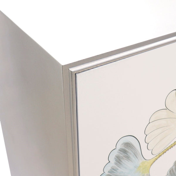 Pasargad Pearl Collection Annabelle Sideboard With Floral Doors & Glamorous Gold Accents Silver Wood Finish Pph-y3