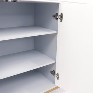 Pasargad Pearl Collection Annabelle Sideboard With Floral Doors & Glamorous Gold Accents Silver Wood Finish Pph-y3