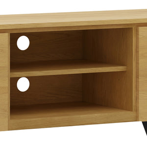 English Elm Lowry - Handcrafted Oak Tv Media Stand With Retro Industrial Design & Cable Management Features B136P158864