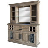 Parker House Sundance - Sandstone 66 In. Buffet and Hutch with Quartz Insert Sandstone Rubberwood Solids / Mindi Veneers DSUN#66-2-SS