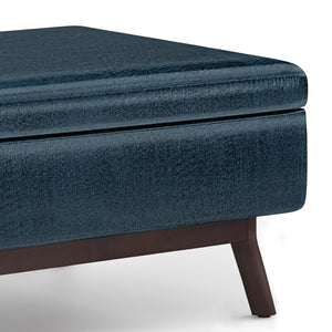 English Elm Owen - Versatile Distressed Dark Blue Storage Ottoman For Coffee Table, Seating & Stylish Decor B136P159189-GIGA