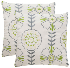 Safavieh Flower Power Pillow - Set of 2 Sweet Green / Cream PPL200A-2020-SET2