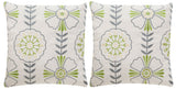 Safavieh Flower Power Pillow - Set of 2 Sweet Green / Cream PPL200A-2020-SET2