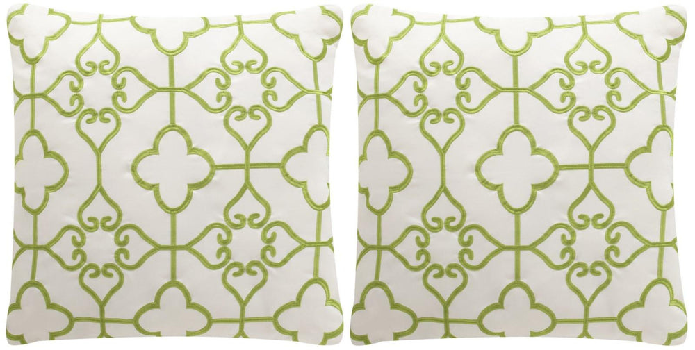 Safavieh Nadia Pillow Sweet Green / Cream PPL201A-2020-SET2
