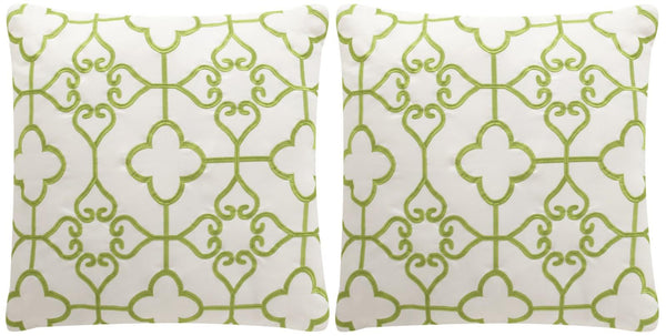 Safavieh Nadia Pillow Sweet Green / Cream PPL201A-2020-SET2