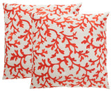 Safavieh Coral All Over Pillow - Set of 2 Candy Red PPL209A-2020-SET2