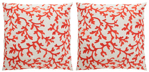Safavieh Coral All Over Pillow - Set of 2 Candy Red PPL209A-2020-SET2
