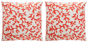 Safavieh Coral All Over Pillow - Set of 2 Candy Red PPL209A-2020-SET2