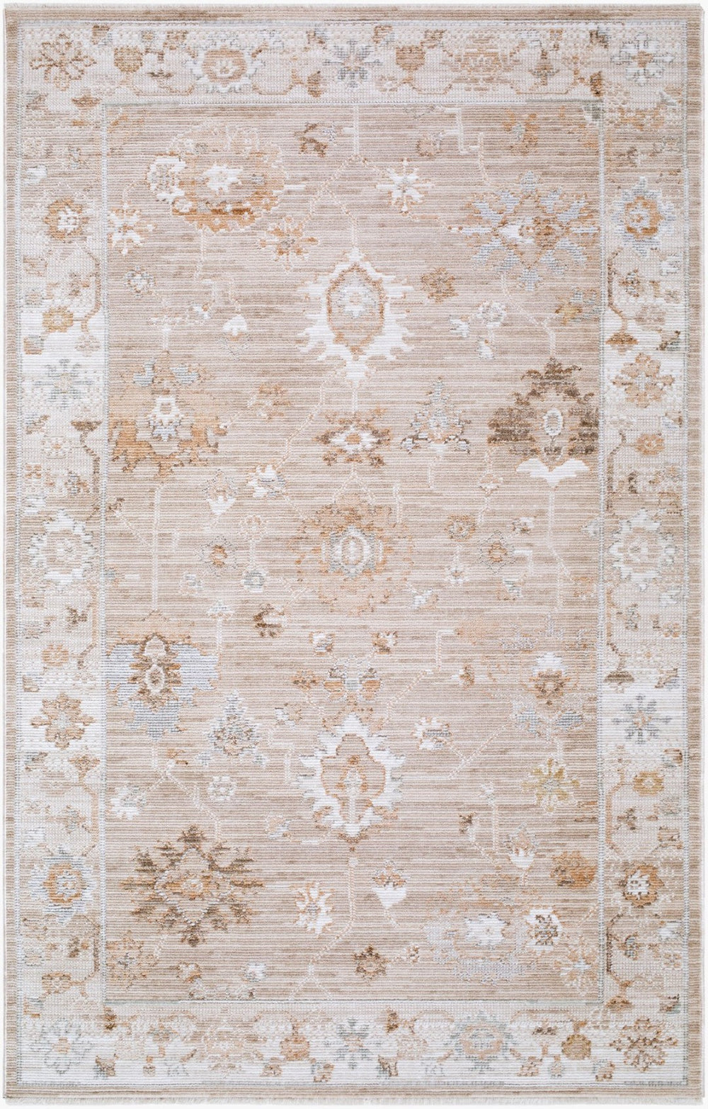Livabliss Pierre Loti Traditional Turkish Runner Rug with Fringe Detail for Hallways and Entryways Light Beige, Wh 6'7" x 9'8" PPL2300-67910