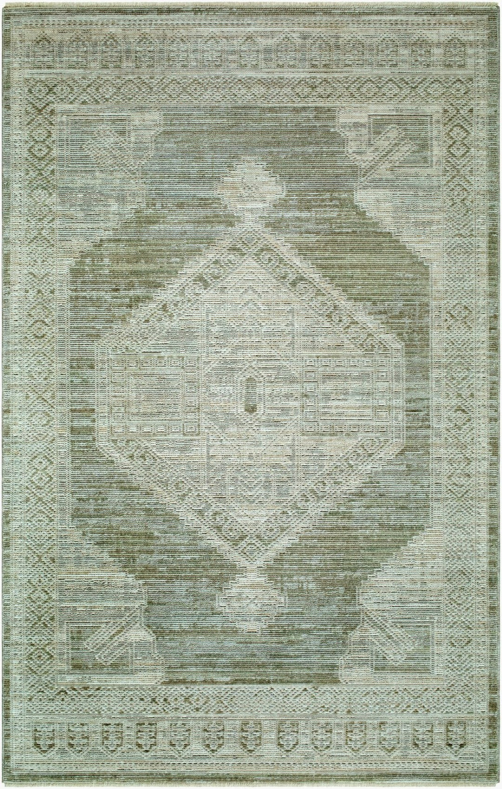 Livabliss Pierre Loti Traditional Runner Rug Polyester Fringe Hallway Entryway Medium Pile Dusty Sage, Lig 5' x 7'9" PPL2301-58