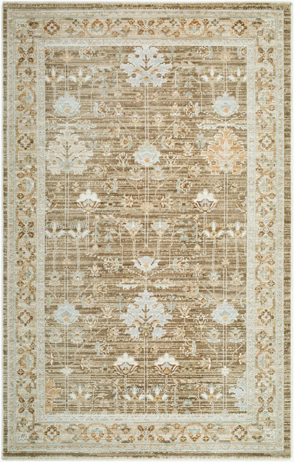 Livabliss Pierre Loti Turkish Machine Woven Polyester Runner Rug with Fringe for Entryways Dark Brown, Lig 2'11" x 7'7" PPL2302-21177