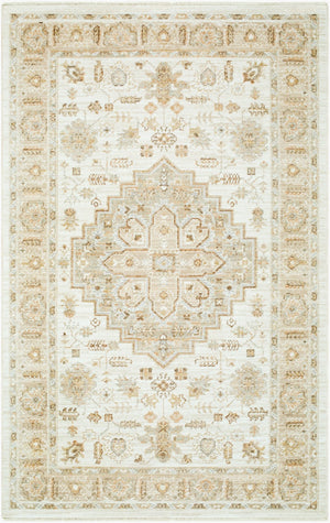 Livabliss Pierre Loti Traditional Runner Rug with Fringe Trim Polyester Hallway Accent White, Light Be 2'11" x 7'7" PPL2303-21177