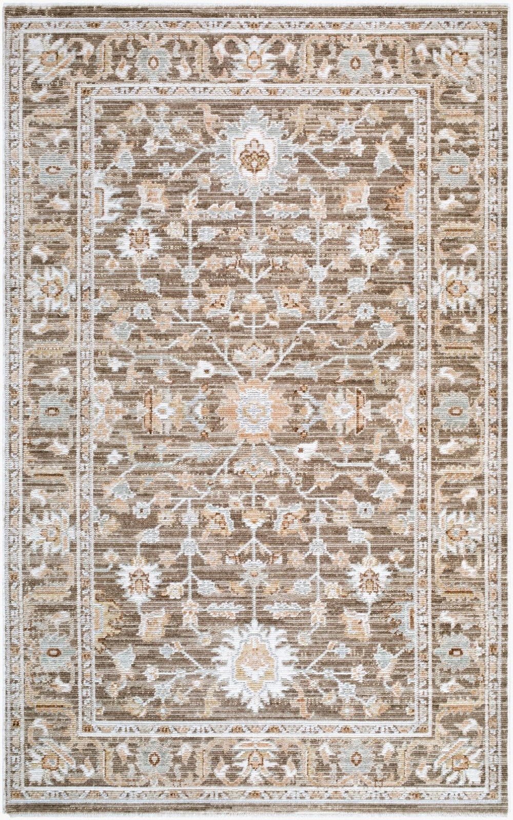 Livabliss Pierre Loti Traditional Fringe Runner Rug Polyester Woven for Hallway or Entryway Dark Brown, Bro 2'11" x 7'7" PPL2304-21177