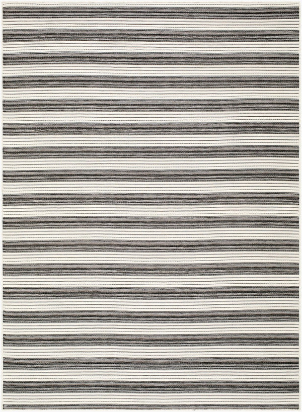Livabliss Patio Plus Flat Weave Polypropylene Outdoor Rug Uv Resistant Washable Coastal Style Charcoal, Ivor 9' x 12' PPS2300-912