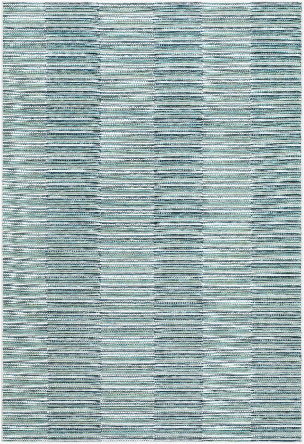 Livabliss Patio Plus Coastal Polypropylene Outdoor Rug Uv Resistant Flat Weave Deck Cover Teal, Seafoam 6'7" x 9' PPS2304-679