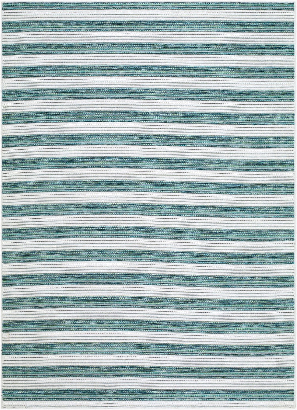 Livabliss Patio Plus Flatweave Polypropylene Outdoor Rug Coastal Traditional Style for Large Spaces Seafoam, Teal 5'3" x 7' PPS2307-537