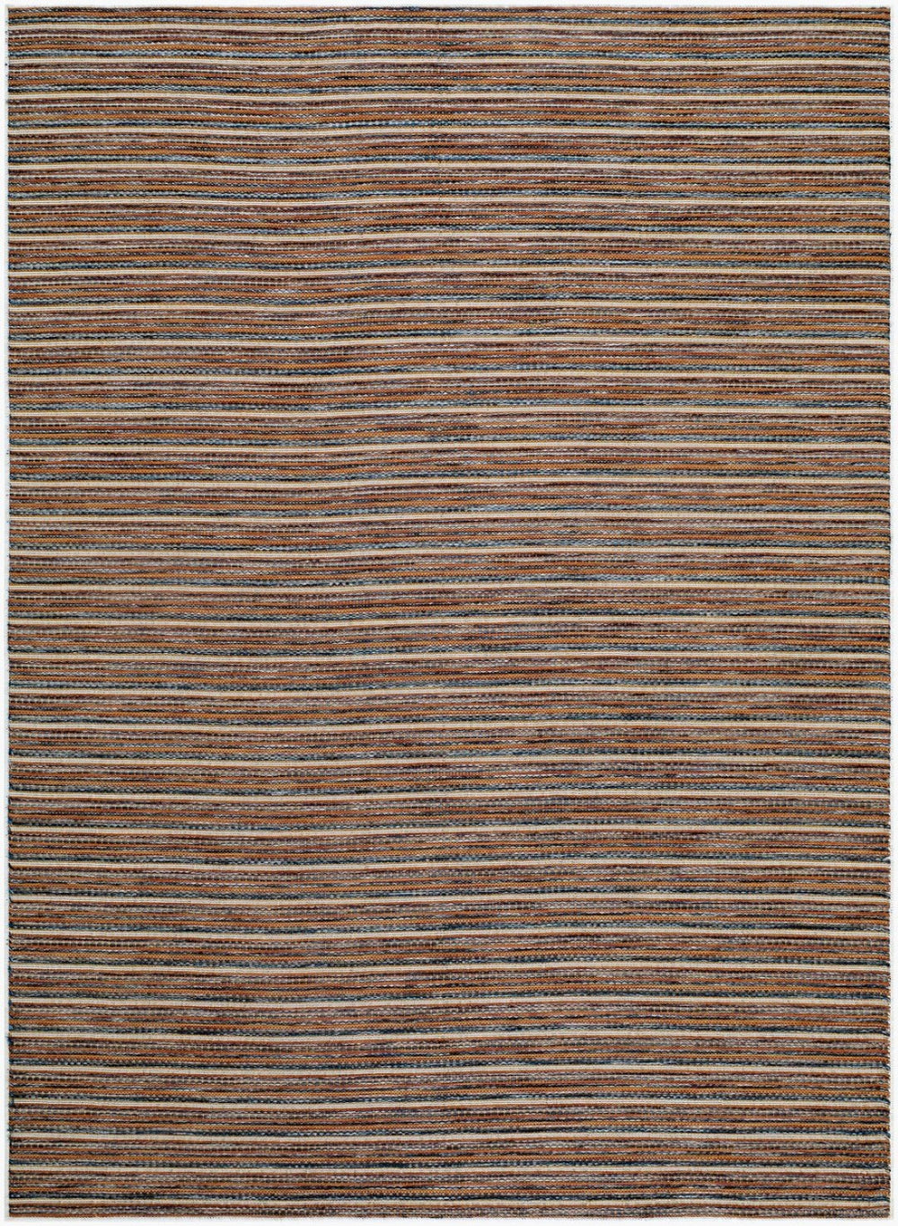 Livabliss Patio Plus Flatweave Outdoor Rug Coastal Traditional Polypropylene Uv Resistant Porch Chestnut, Slat 5'3" x 7' PPS2310-537