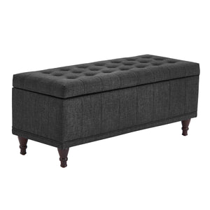 Homelegance By Top-Line Lyon Tufted Storage Bench Black Polyester