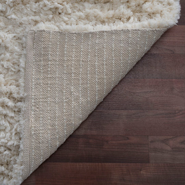Pasargad Home Paris Shag Collection Luxurious Hand-woven Area Rug - Soft Ivory For Chic Spaces   Ppsr-13121 10x14