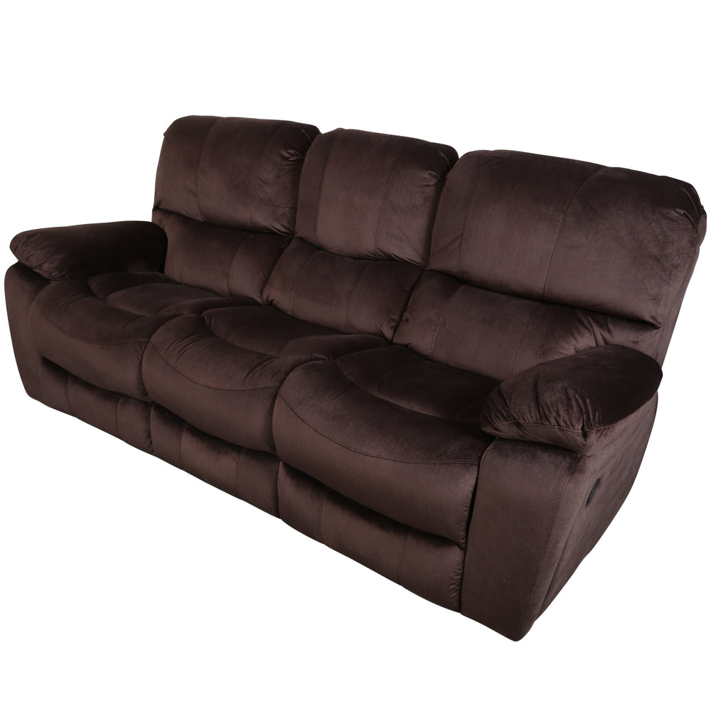 Porter Designs Porter Ramsey Triple Power Reclining Sofa - Luxurious Brown Microfiber With Custom Comfort Features Brown Fabric 03-112c-01-6012a
