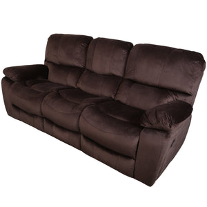 Porter Designs Porter Ramsey Triple Power Reclining Sofa - Luxurious Brown Microfiber With Custom Comfort Features Brown Fabric 03-112c-01-6012a