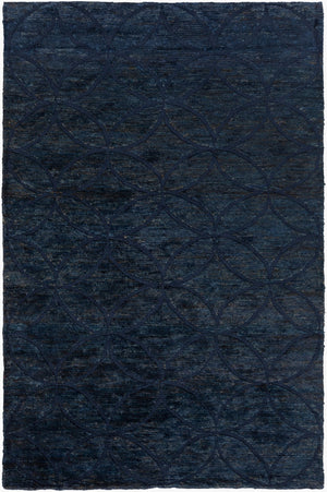 Surya Papyrus Handmade 2' X 3' Wool And Jute Rug – Luxurious Texture, Durable, And Perfect For Your Home! Dark Blue Wool,Jute Ppy4906-23