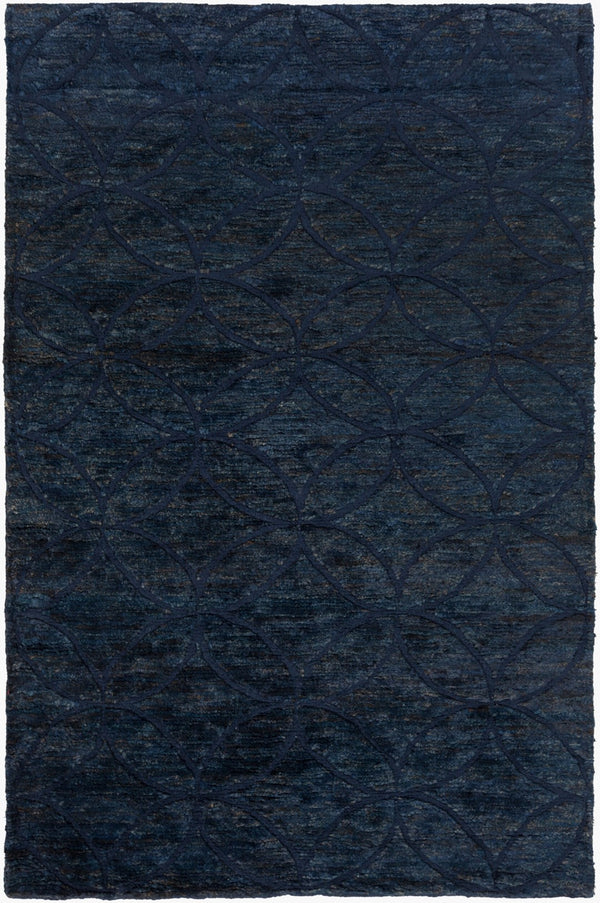 Surya Papyrus Handmade 2' X 3' Wool And Jute Rug – Luxurious Texture, Durable, And Perfect For Your Home! Dark Blue Wool,Jute Ppy4906-23