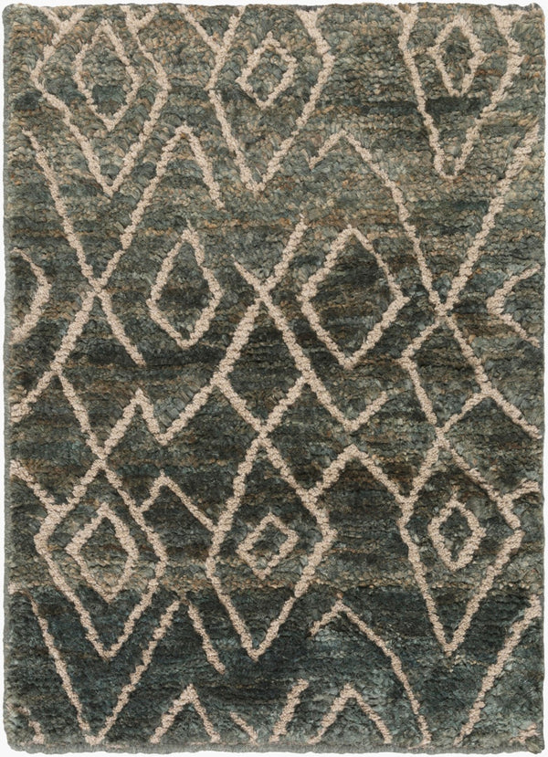 Surya Papyrus Handmade 2' X 3' Wool And Jute Rug – Luxurious Texture, Durable, And Perfect For Your Home! Dark Green Jute,Wool Ppy4909-23