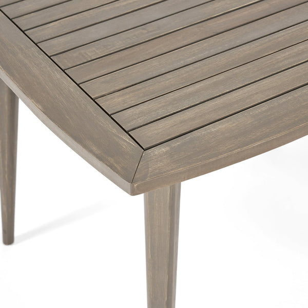 English Elm Indoor Solid Acacia Square Dining Table Mid-century Tapered Legs Teak Finish 63258.00GRY