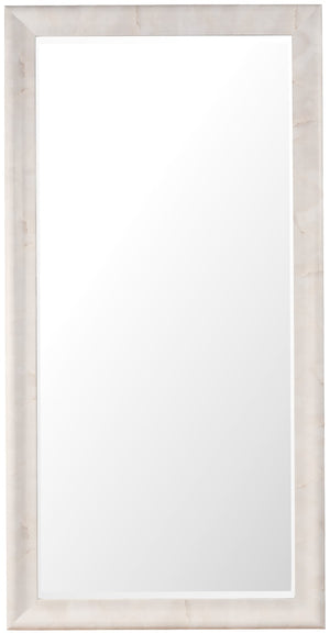 Hooker Furniture Eleana Faux-Onyx Floor Mirror — Tall Beveled Full-Length Mirror, Cream Marble Look, Sculptural Elegance 7252-50001-00