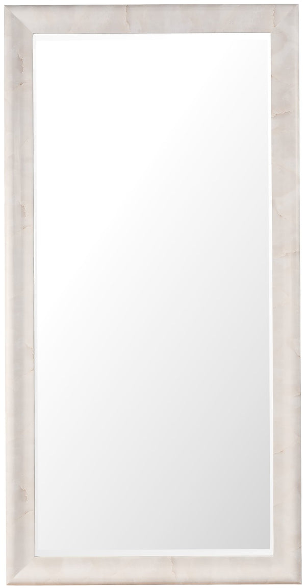 Hooker Furniture Eleana Faux-Onyx Floor Mirror — Tall Beveled Full-Length Mirror, Cream Marble Look, Sculptural Elegance 7252-50001-00