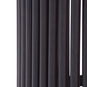 English Elm Demy Accent Table with Sustainable Mango Wood Top and Slatted Metal Base — Compact, Durable Style Black B136P158991