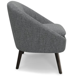 English Elm Redding Mid-Century Accent Chair with Curved Back, Deep Cushion & Solid Rubberwood Legs, Rust Gray B136P159543