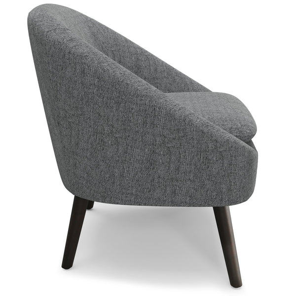 English Elm Redding Mid-Century Accent Chair with Curved Back, Deep Cushion & Solid Rubberwood Legs, Rust Gray B136P159543