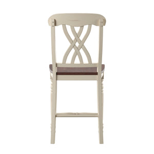 Homelegance By Top-Line Antonio Antique Two-Tone Counter Height Chairs (Set of 2) White Rubberwood