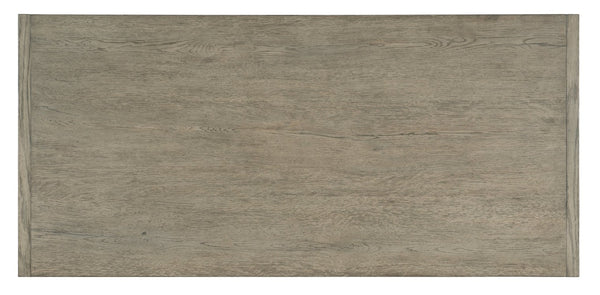 Hooker Furniture Linville Adjustable Norwood Friendship Table In Mink Oak Veneer With Antique Pewter Bands, Expandable 6150-75206-85