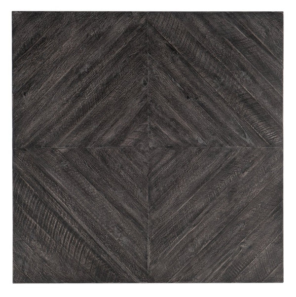 Hooker Furniture St. Armand Solid Acacia Square Cocktail Table With Distressed Finish And Brushed Pewter Metal Base For Rustic-Modern Living Blacks 5601-80112-BLK