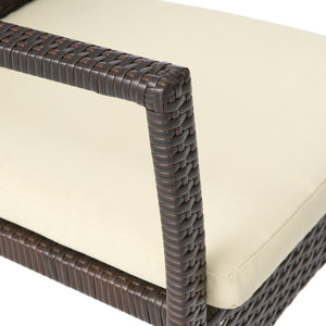 English Elm Christopher Knight Home® - CORSICA Wicker KD Dining Chair with Water-Resistant Removable Cushion — Stylish Outdoor Seating for Patios Brown 37.5 L x 21.5 W x 10.25 H 56424.00