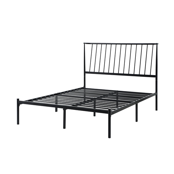 Homelegance By Top-Line Dante Metal Platform Bed with Curved Metal Headboard Black Metal