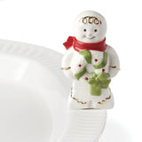 Profile Popper Gingerbread Charm: Porcelain with 24K Gold Accents for Holiday Decor