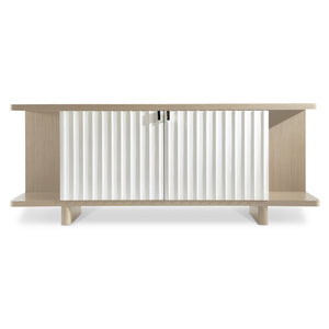 Bernhardt Bernhardt Modulum Sideboard With Fluted Faux-Stone Doors, Soft-Close Drawers & Open Display Shelves 315131