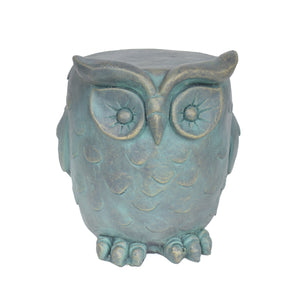English Elm Christopher Knight Home® - OWL Antique Green Garden Stool - Weather-Resistant Magnesium Oxide Accent Table, Outdoor Seat, 16" 63390.00GD