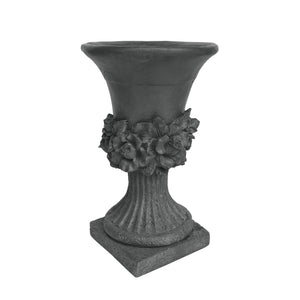 English Elm Mgo Handcrafted Urn Planter Pedestal Style Weather Resistant Patio Garden Accent 63410.00GRY